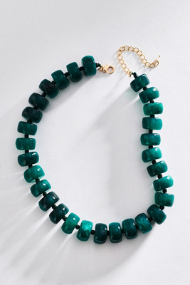 By Anthropologie Chunky Beaded Necklace In Green