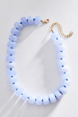 By Anthropologie Chunky Beaded Necklace In Blue
