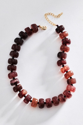 By Anthropologie Chunky Beaded Necklace In Purple