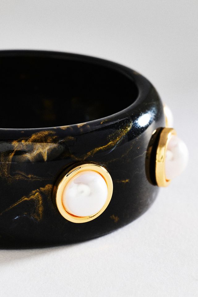 By Anthropologie Pearl Stud Bangle #1