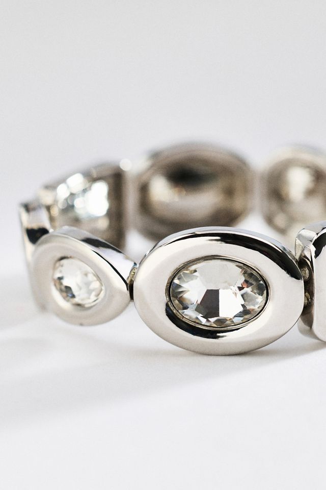 By Anthropologie Chunky Bezel Crystal Bracelet #1