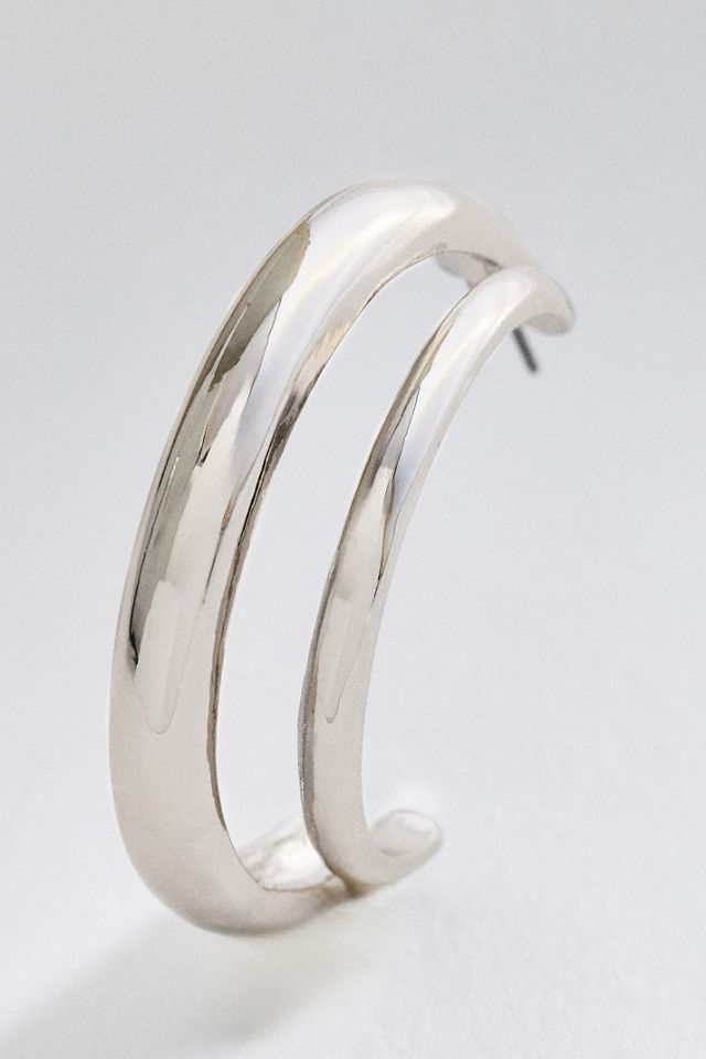 By Anthropologie Crescent Hoop Earrings #1