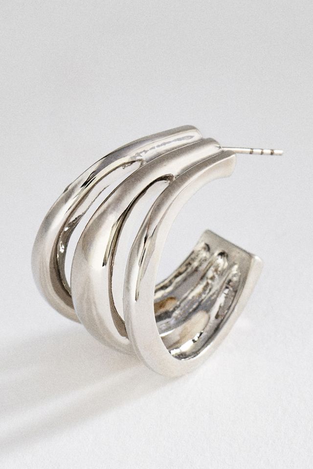 By Anthropologie Triple Hoop Earrings #1