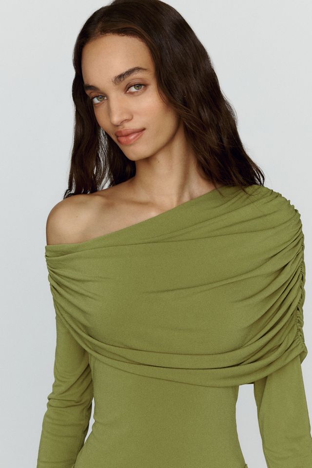 BHLDN One Shoulder Ruched Mini Dress #2
