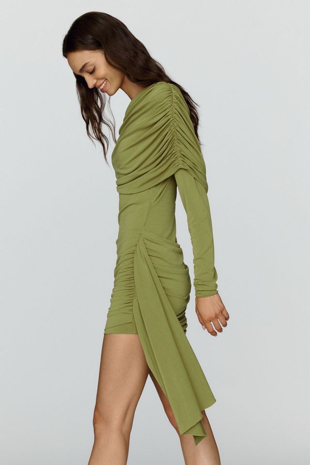 BHLDN One Shoulder Ruched Mini Dress #3