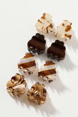By Anthropologie Mini Scalloped Claw Clips, Set of 8