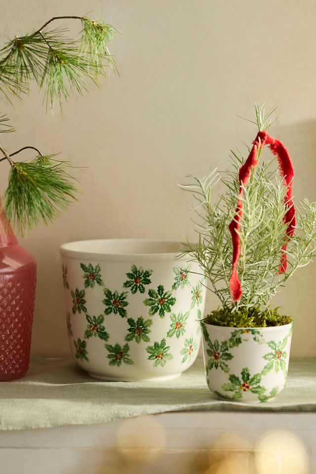 Holly Lattice Italian Earthenware Pot #2