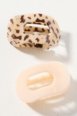 TELETIES Tiny Flat Hair Claw Clips, Set of 3