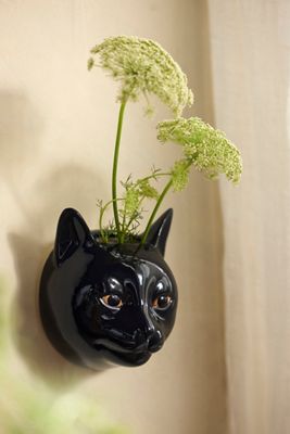 Quail Ceramics Lucky Cat Wall Vase