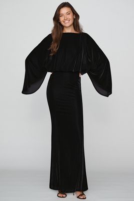 Mare Mare Velvet Cape Sleeve Maxi Dress