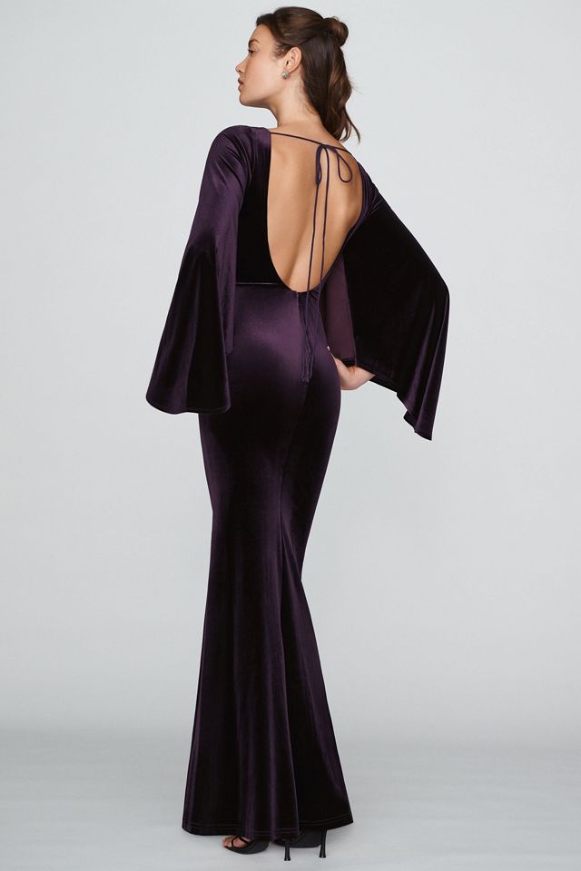 Mare Mare Velvet Cape Sleeve Maxi Dress #1