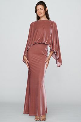 Mare Mare Velvet Cape Sleeve Maxi Dress
