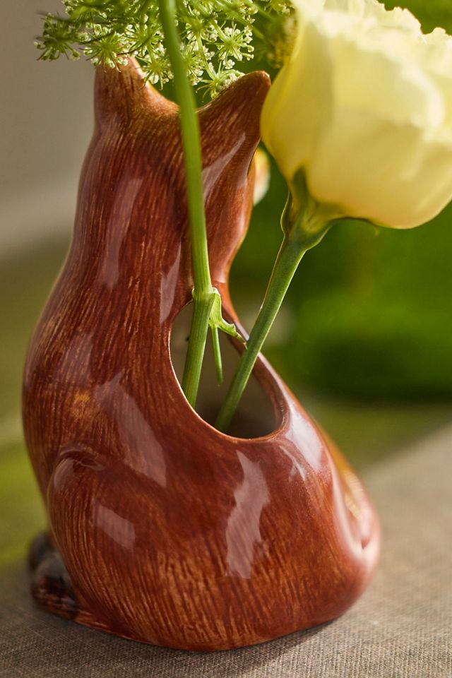 Quail Ceramics Fox Bud Vase #1