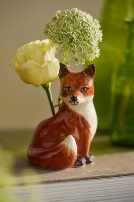 Quail Ceramics Fox Bud Vase