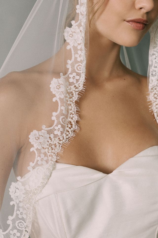 Ofrenda Mantilla Pearl Lace Chapel Veil #1