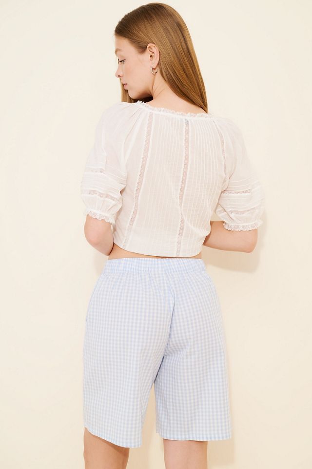 Oddli Gingham Printed Long Shorts #1