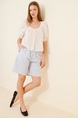 Oddli Gingham Printed Long Shorts