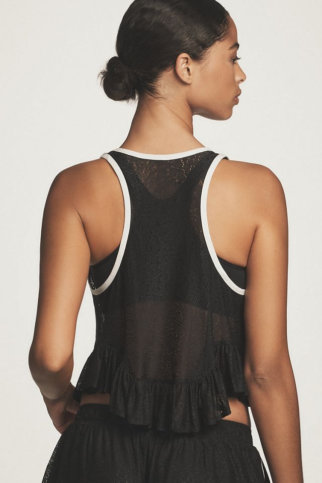 Daily Practice by Anthropologie Lace Basketball Tank Top #1
