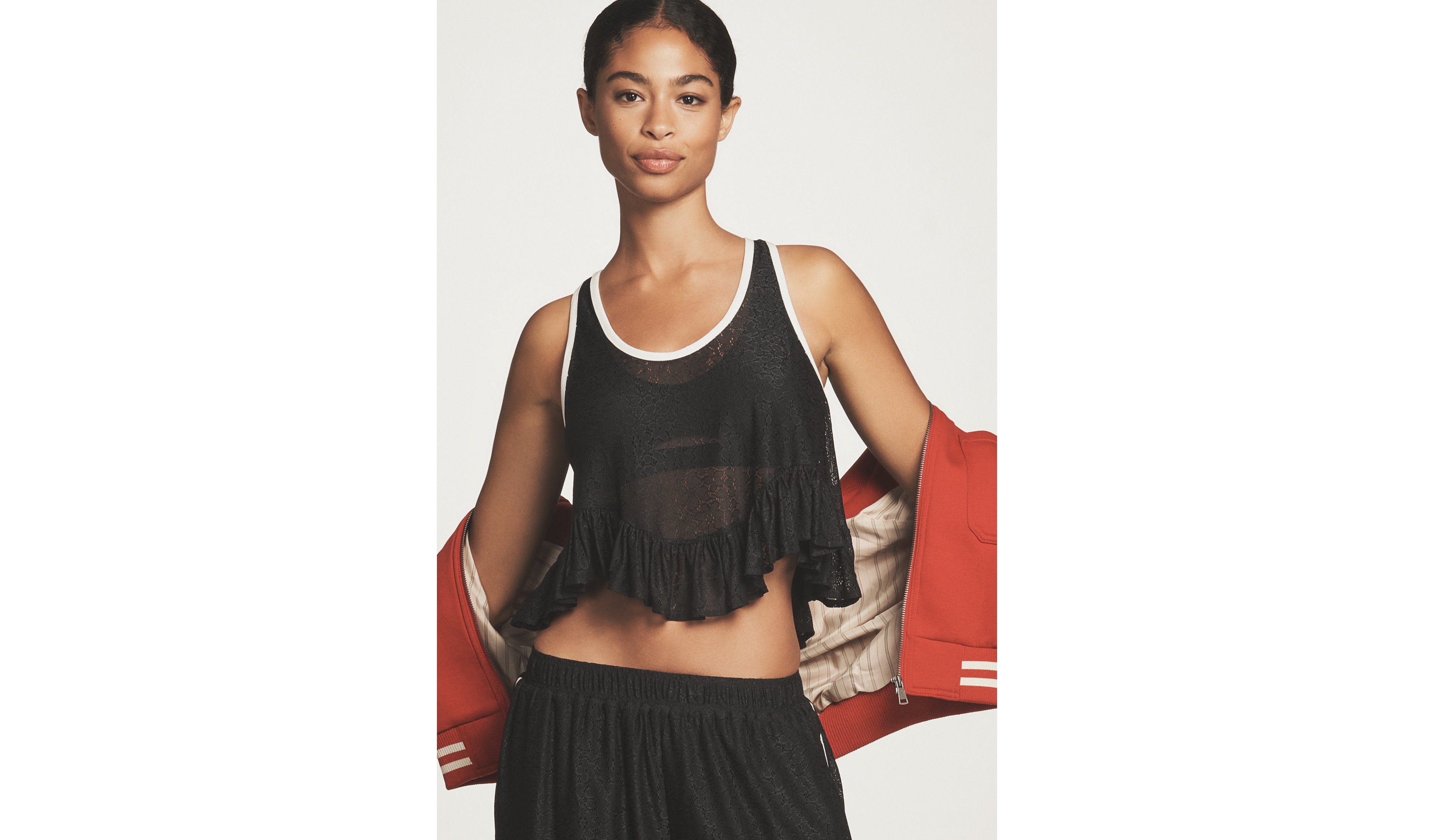 Daily Practice by Anthropologie Lace Basketball Tank Top