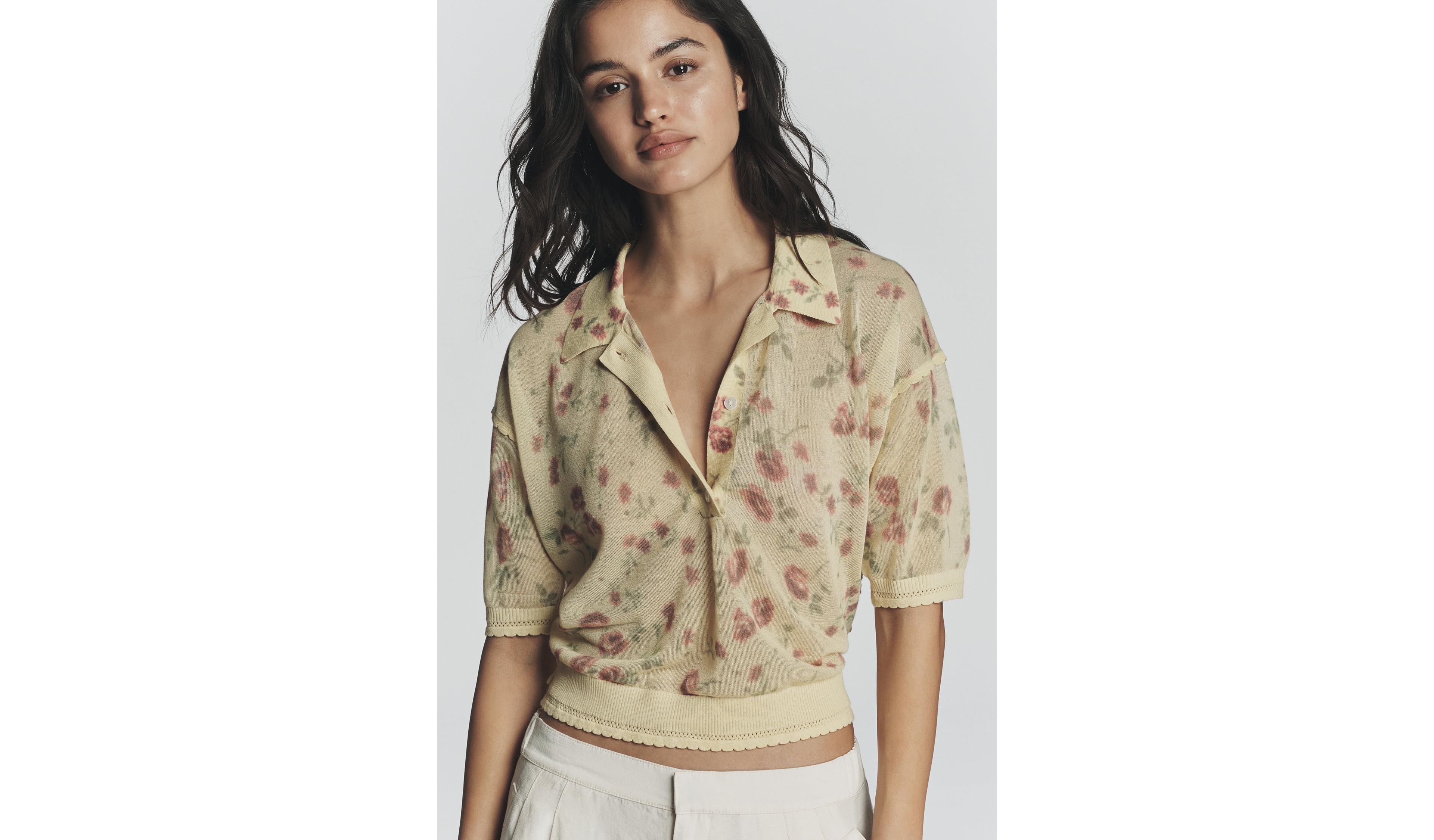 Maeve Short Sleeve Sheer Pullover Sweater