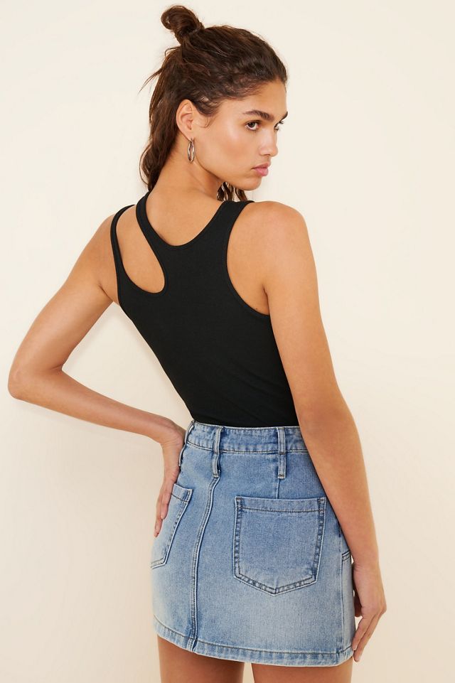 Cubic Light Blue Paneled Denim Skirt #1