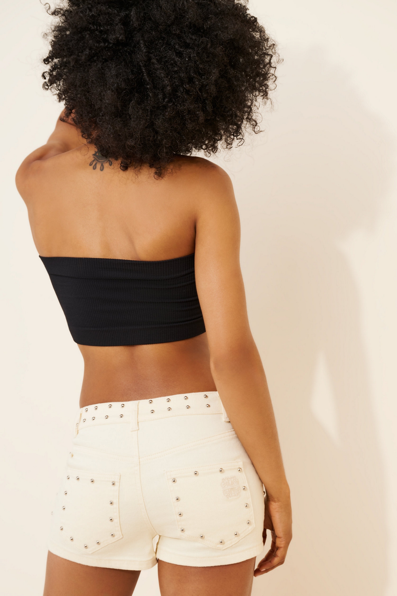Never Fully Dressed Denim Studded Shorts