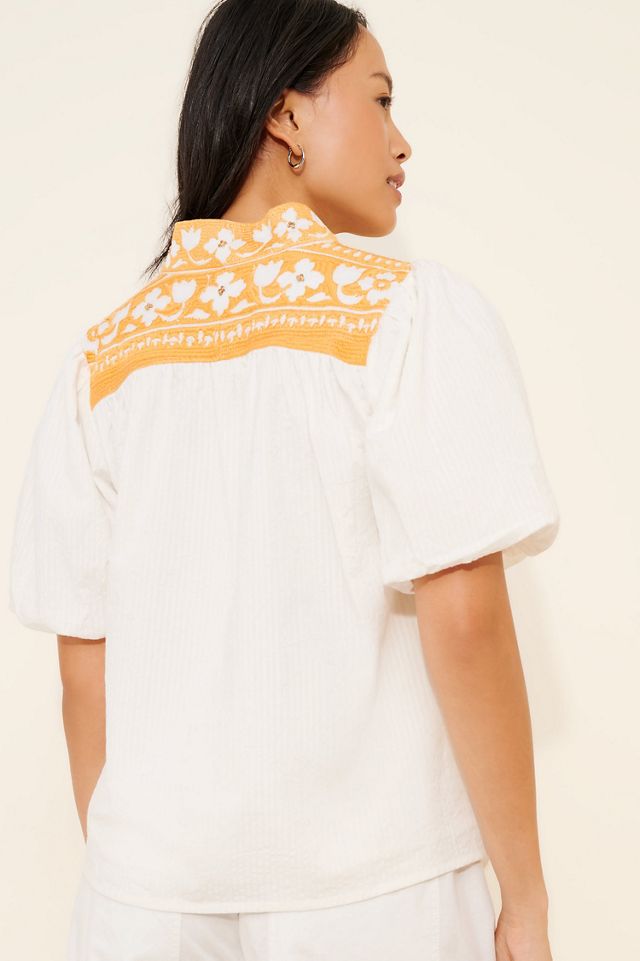 Ciebon Bayna Embroidered Puff Sleeve Top #1