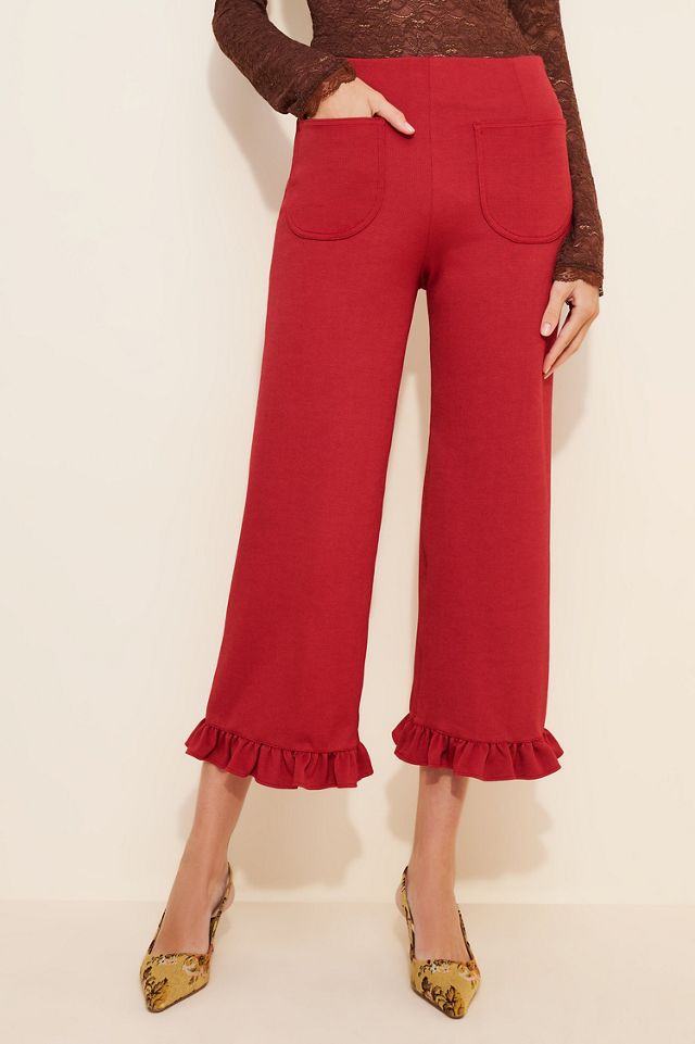 Maeve The Colette Ruffle-Hem Wide-Leg Pants #2