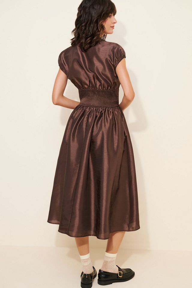 Hutch Drop-Waist Short-Sleeve Iridescent Midi Dress #1
