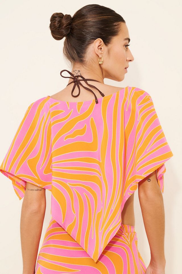 Flat White Pointed Scarf Top #1