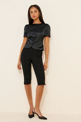 French Connection Jaxon Satin Puff-Sleeve Top