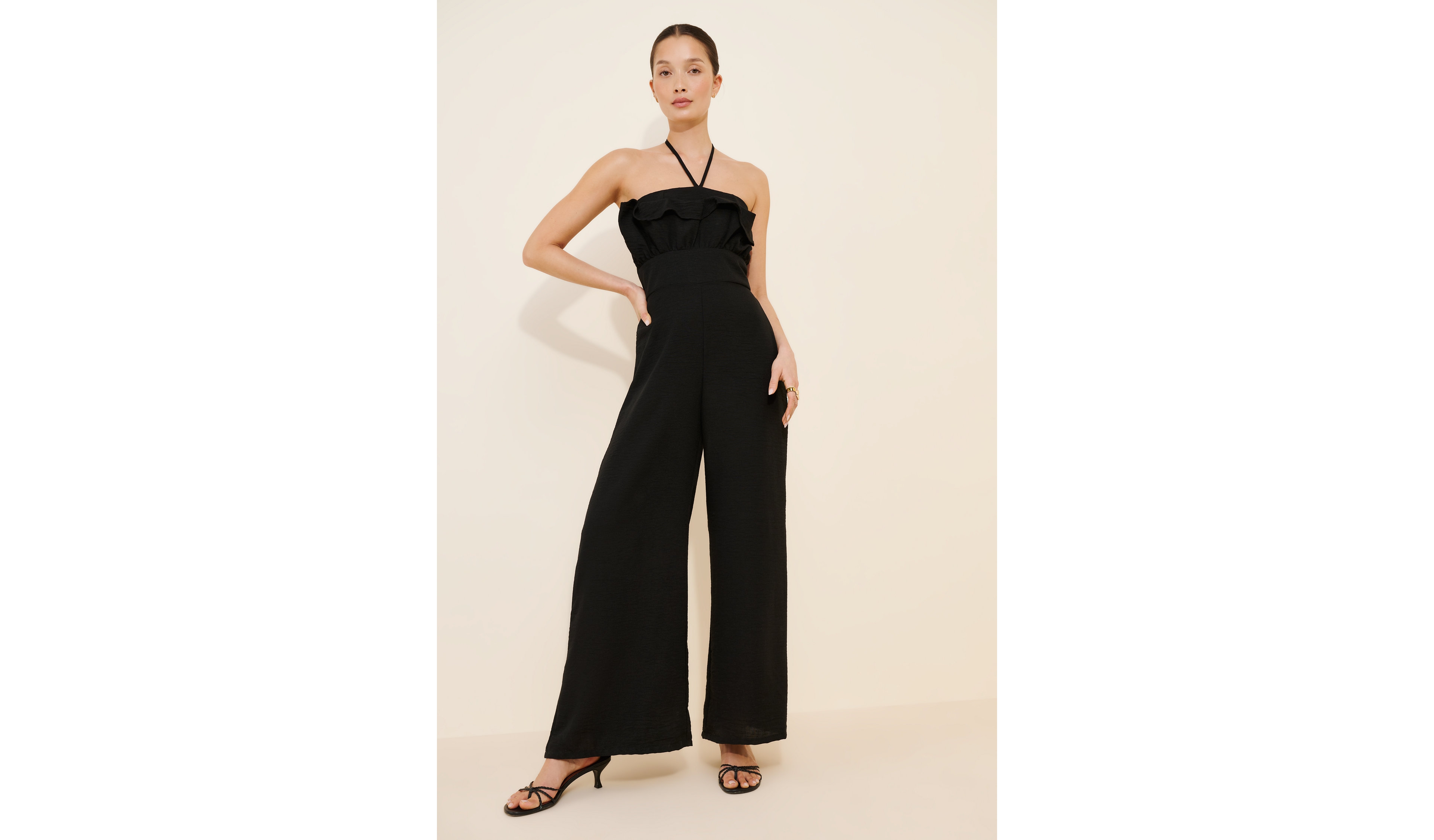 Especia Halter Wide Leg Jumpsuit