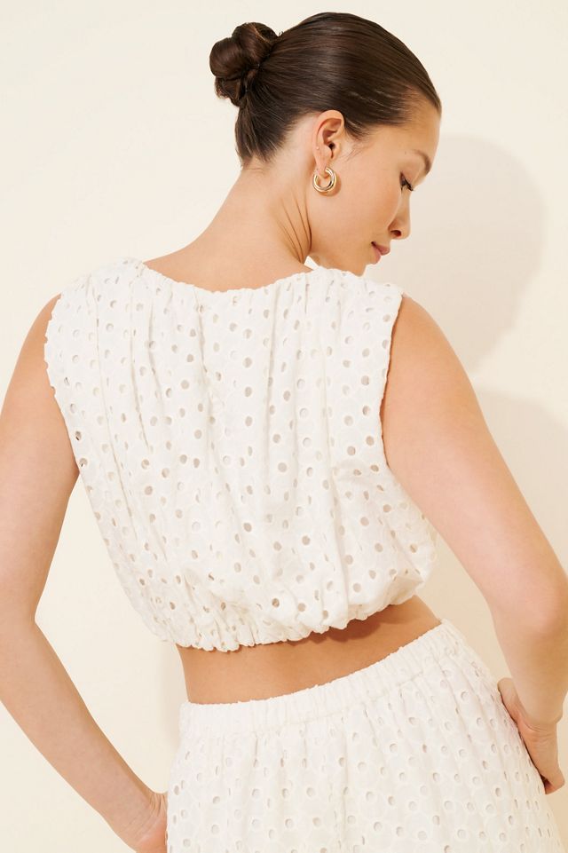 ASTR the Label Nalley Eyelet Crop Top #1