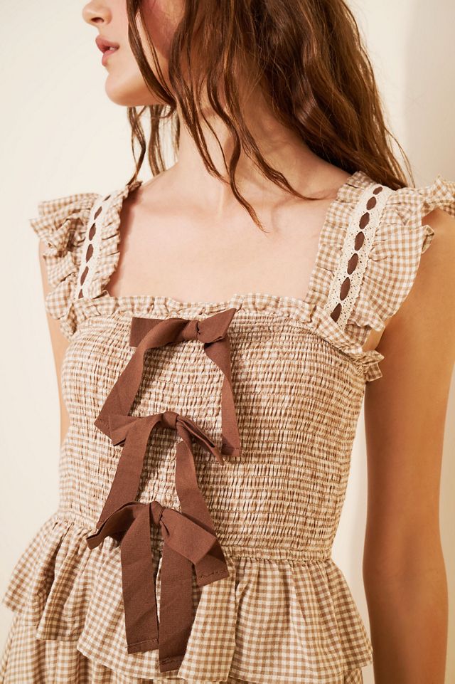 Moon River Flutter Sleeve Front Bow Midi Dress #2