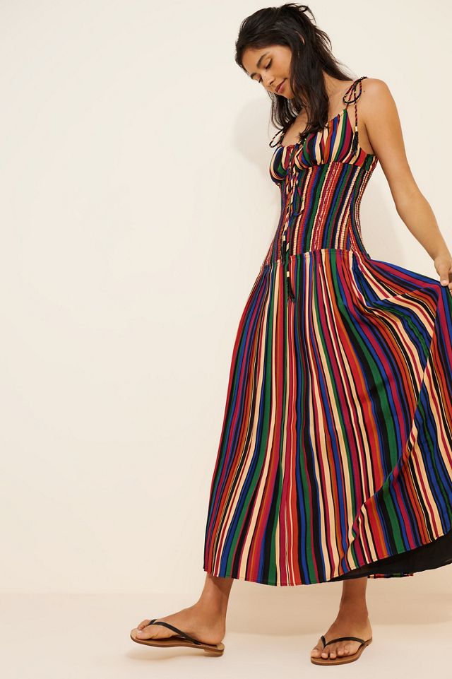 farm rio piping midi dress Farm Rio Strelitzia Sand Midi Dress XS