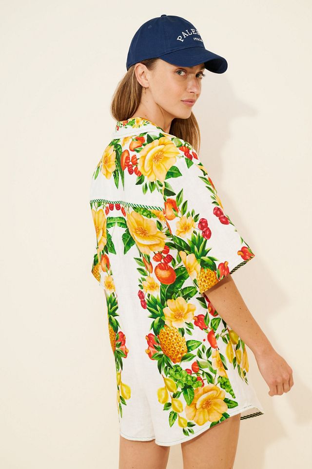 FARM Rio Picnic Flowers Linen Romper #1
