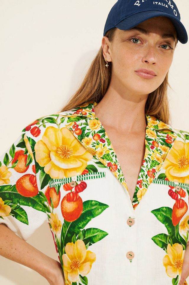 FARM Rio Picnic Flowers Linen Romper #2