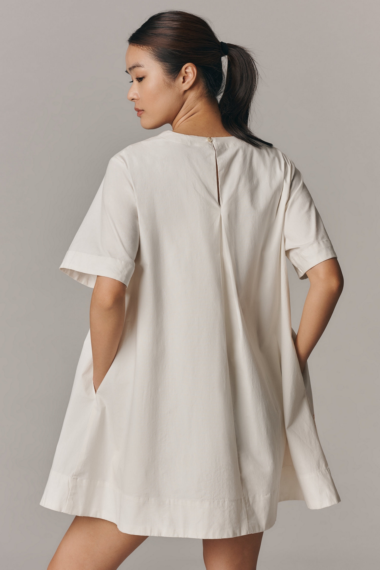 Maeve The Emmy Short-Sleeve Swing Mini Dress: Graphic Edition