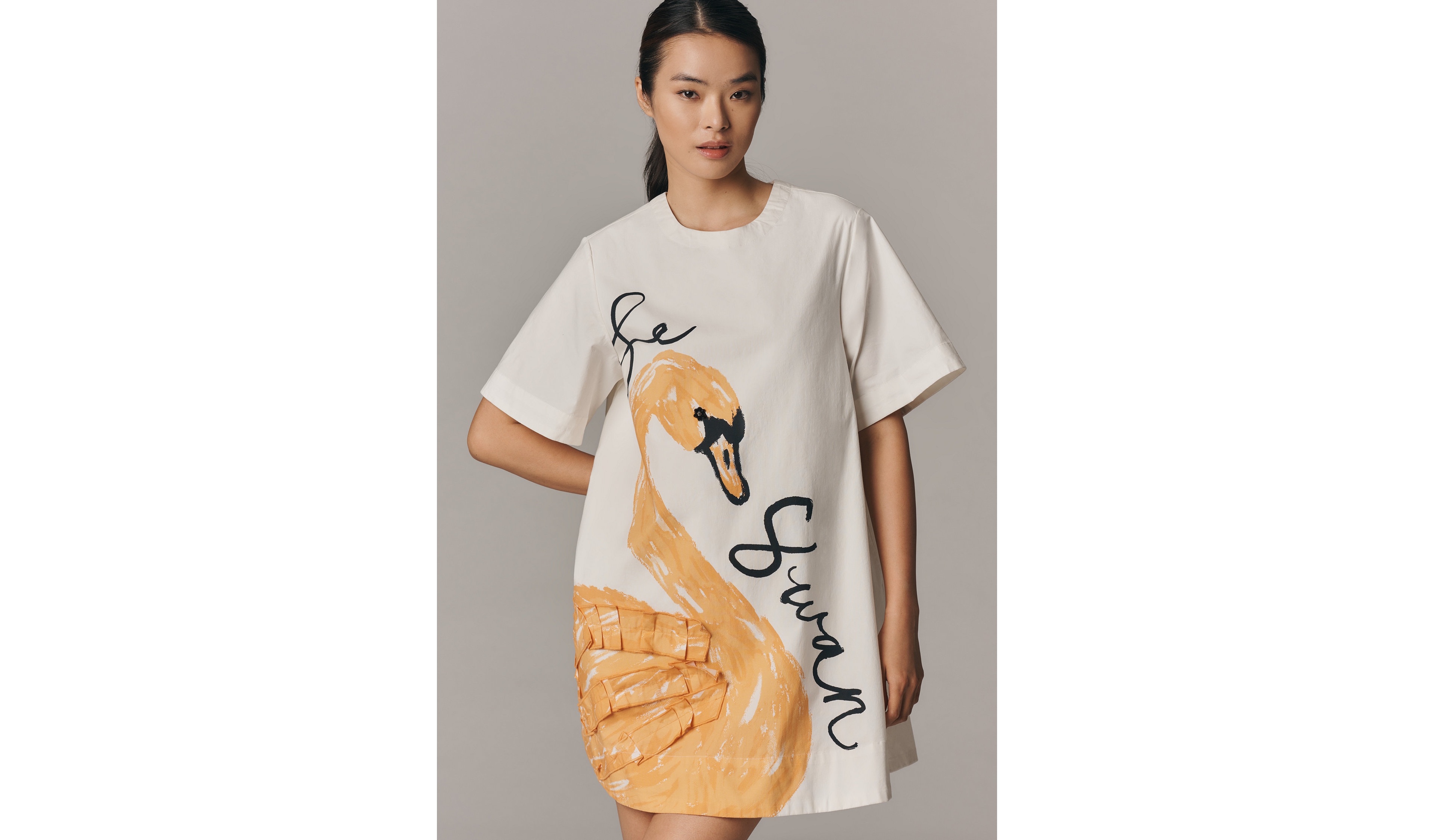 Maeve The Emmy Short-Sleeve Swing Mini Dress: Graphic Edition