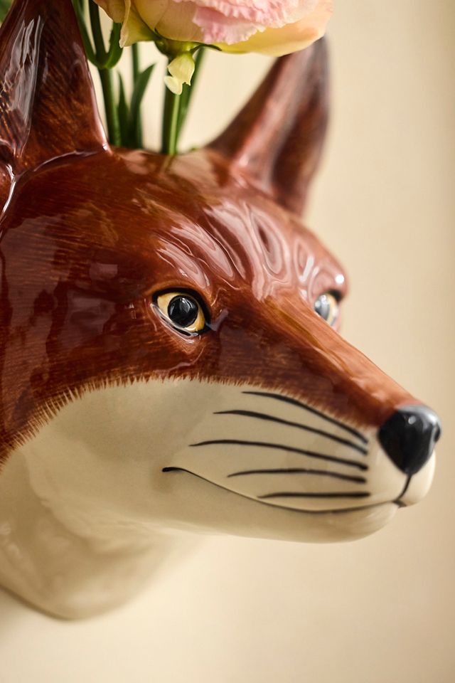 Quail Ceramics Fox Wall Vase #1