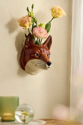 Quail Ceramics Fox Wall Vase