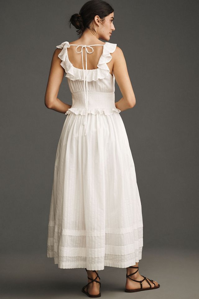 Pilcro Ruffled Smocked-Waist Button-Front Midi Dress #1
