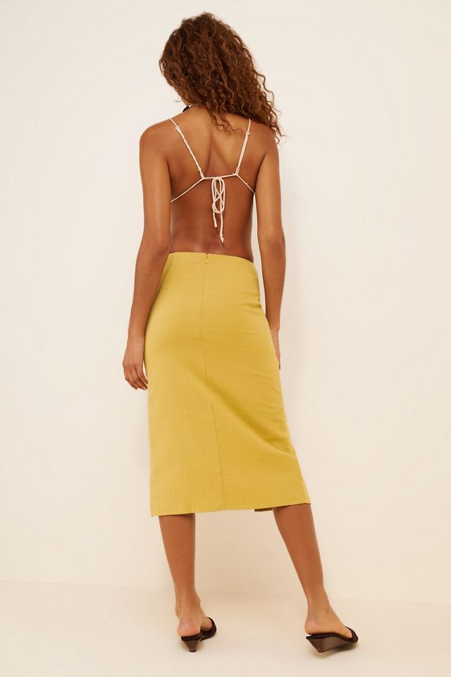 Flat White Wrap Midi Skirt #1