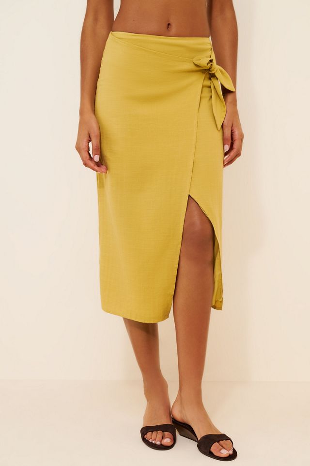 Flat White Wrap Midi Skirt #2