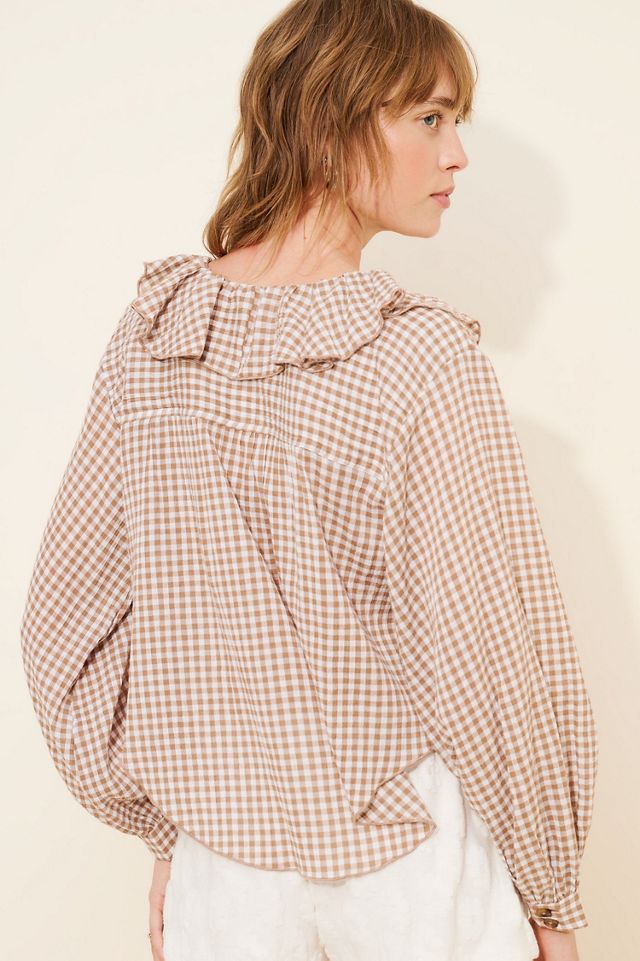 Pilcro Ruffle Collar Buttondown Shirt #1