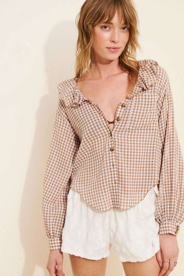 Pilcro Ruffle Collar Buttondown Shirt #2