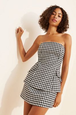 Maeve Strapless Peplum Tweed Mini Dress | Anthropologie
