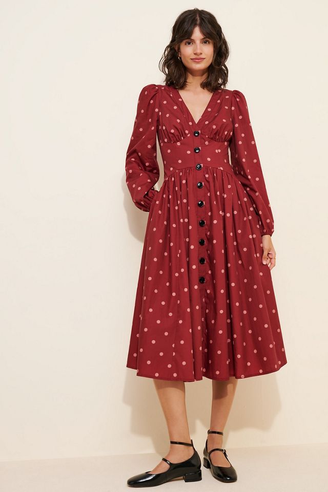 Hutch Drop-Waist Long Sleeve Midi Dress #3
