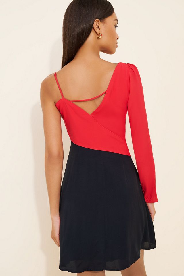 FARM Rio One Shoulder Color-Blocked Mini Dress #1