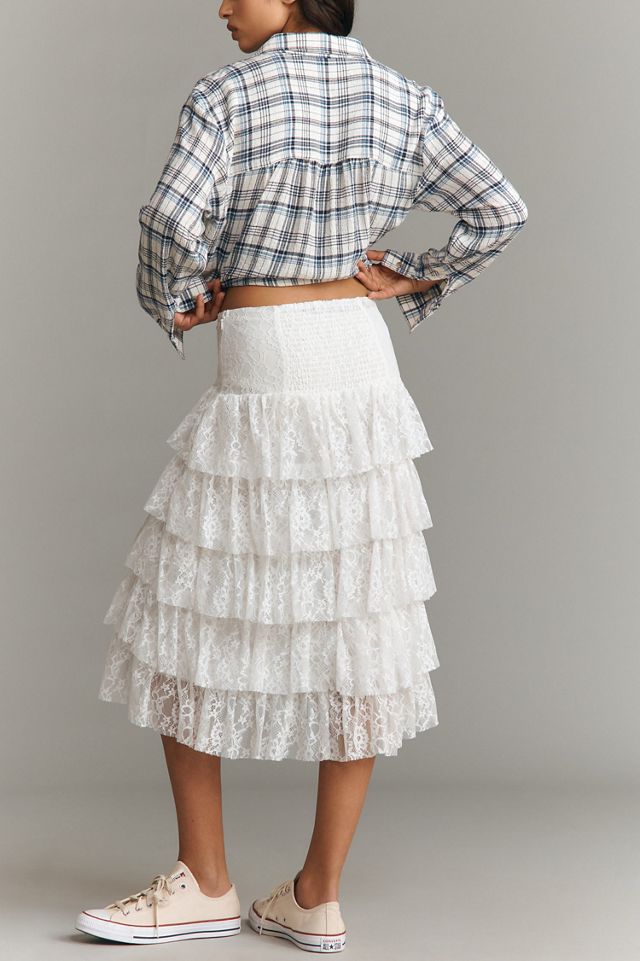 Tiered Lace Midi Skirt #1